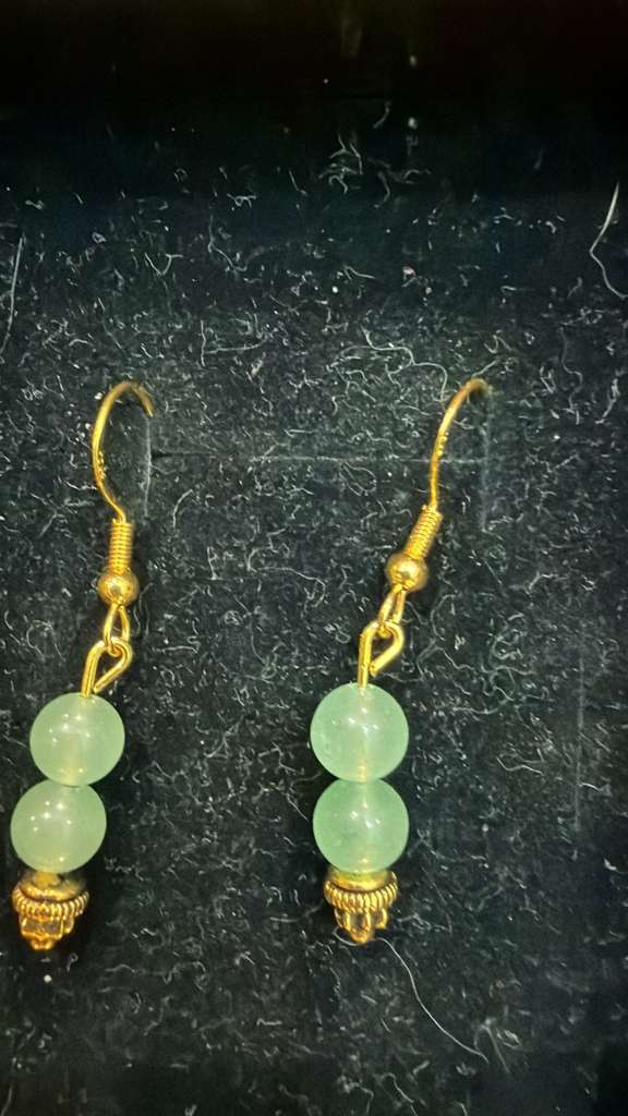 Green Aventurine earrings in 18K gold plated silve