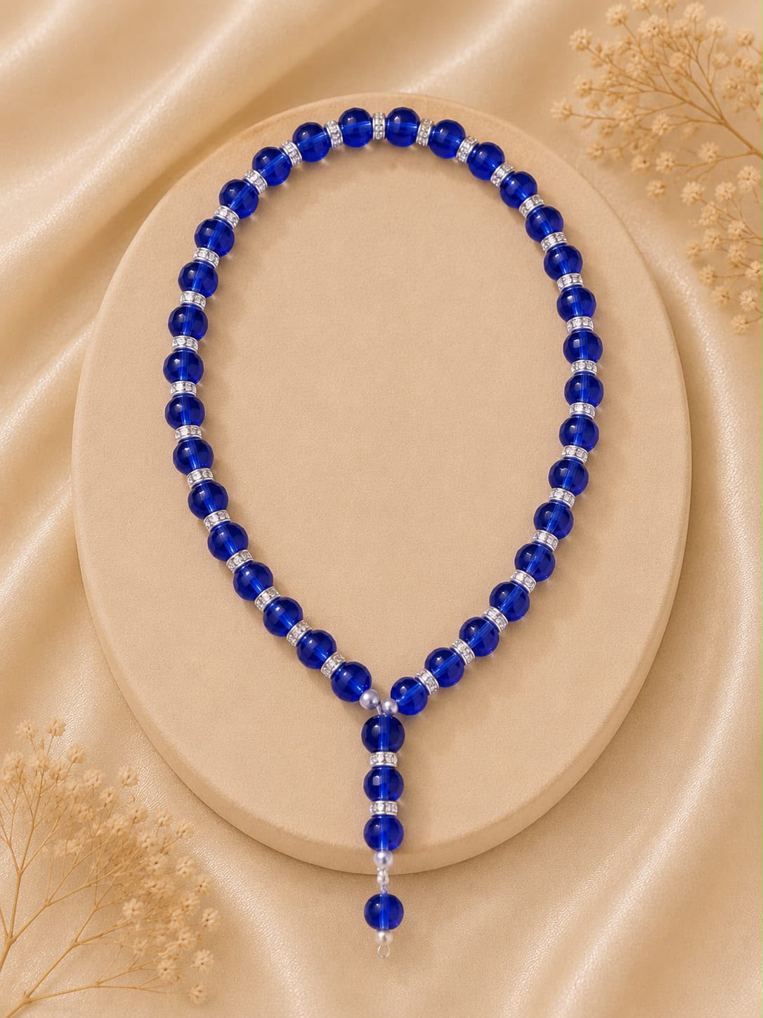 Blue Crystal Glass Beads, 10 mm