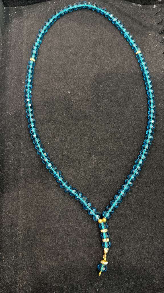Blue Crystal Glass Beads, 8 mm