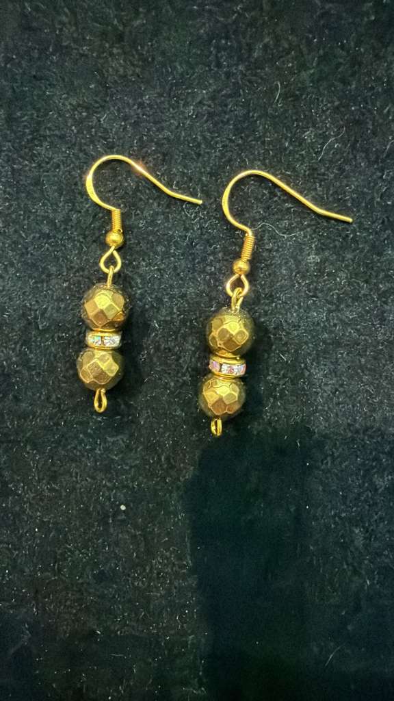 Gold Hematite in 18K gold plated silver