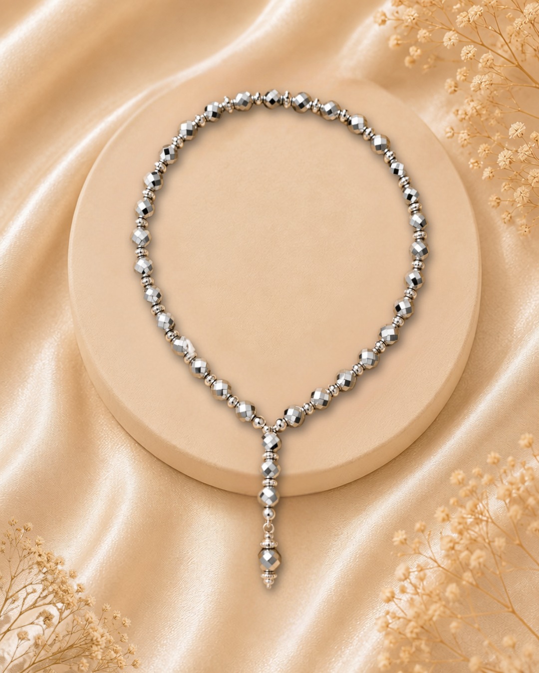Silver Hematite, 8 mm