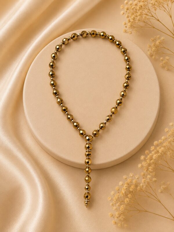 Gold hematite, 8 mm 33 beads